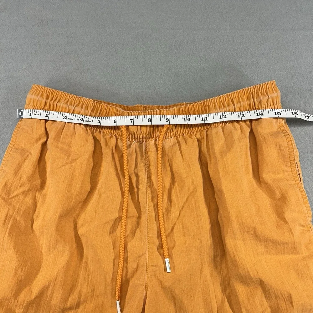 VTG Calvin Klein Men's Swim Trunks Size Medium Orange Mesh Lined Drawstring
